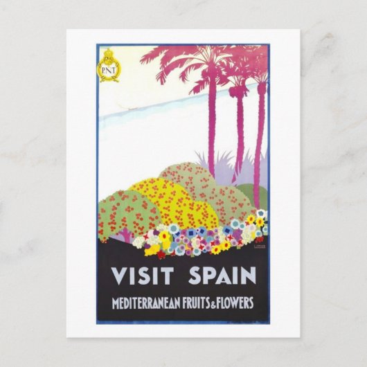  Spanje Reizen Poster Briefkaart (Voorkant)