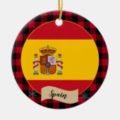 Spanje, rode buffelpleister en Spaanse vlag Keramisch Ornament (Voorkant)