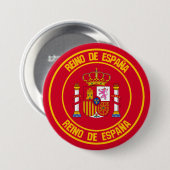 Spanje Round Emblem Ronde Button 7,6 Cm (Voorkant /achterkant)