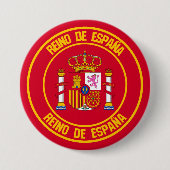 Spanje Round Emblem Ronde Button 7,6 Cm (Voorkant)