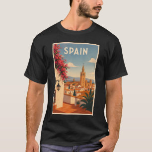 Spanje Sevilla Illustratie Reis Kunst Vintage T-shirt