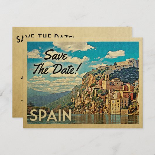 Spanje slaat de datum  Briefkaarten op (Voorkant / Achterkant)