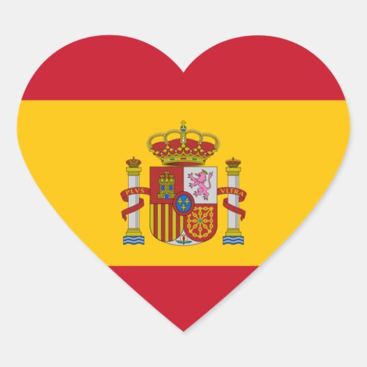 Spanje/Spaanse hartvlag Hart Sticker (Voorkant)