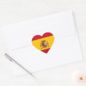 Spanje/Spaanse hartvlag Hart Sticker (Envelop)