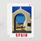 Spanje, Spaanse kust, visser die naar het dorp kom Briefkaart (Voorkant / Achterkant)