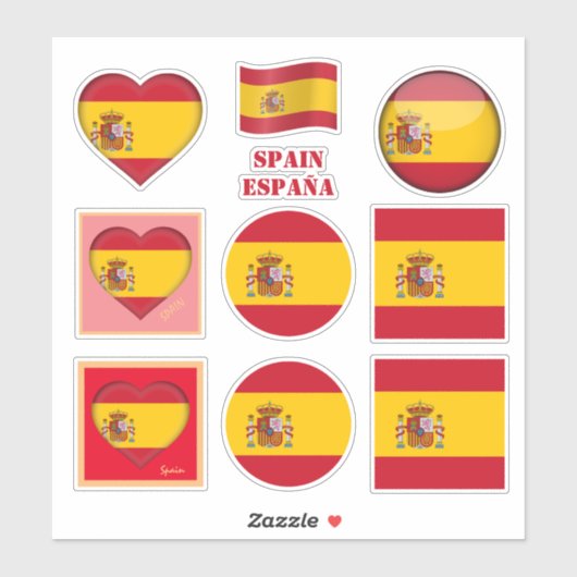 Spanje stickers en Spaanse vlag, hart/sport España (Vel)