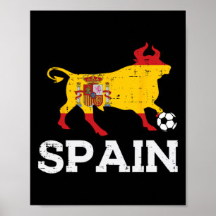 Spanje Stier Spaanse Voetbal Byll Mannen Vrouwen K Poster