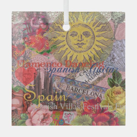 Spanje Sunshine Spaanse Reiskunst Glas Ornament (Voorkant)