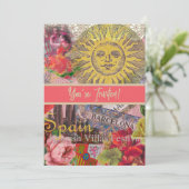 Spanje Sunshine Spaanse Reiskunst Kaart (Staand voorkant)