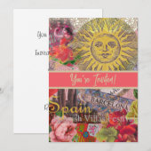 Spanje Sunshine Spaanse Reiskunst Kaart (Voorkant / Achterkant)