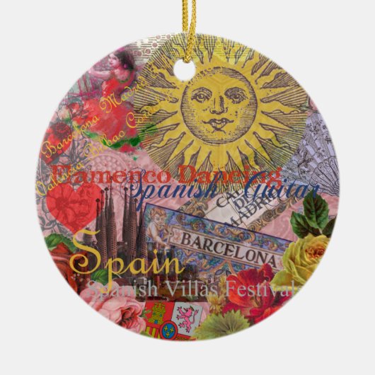 Spanje Sunshine Spaanse Reiskunst Keramisch Ornament (Voorkant)