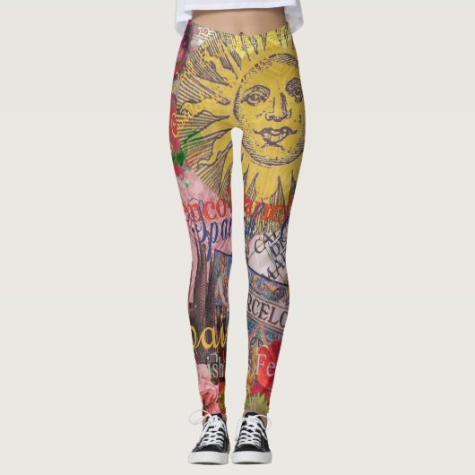 Spanje Sunshine Spaanse Reiskunst Leggings (Voorkant)