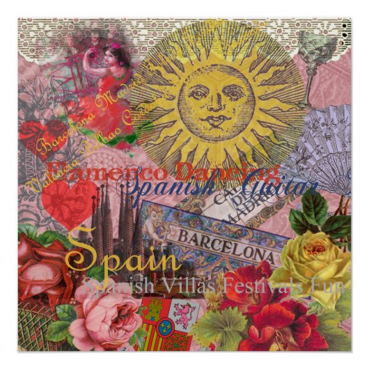 Spanje Sunshine Spaanse Reiskunst Perfect Poster (Voorkant)