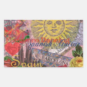 Spanje Sunshine Spaanse Reiskunst Rechthoekige Sticker