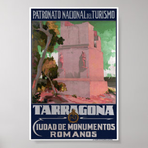 Spanje Tarragona Antieke Reisposter Gerestaureerd Poster