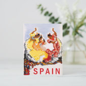 Spanje, traditionele dans, vrouw, oud reizen briefkaart (Staand voorkant)