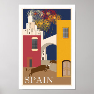 Spanje Travel Bull  Poster
