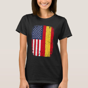 Spanje Verenigde Staten Amerikaanse vlag Spaanse d T-shirt
