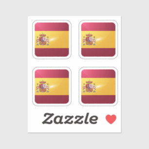 Spanje vierkante glossy vlag sticker