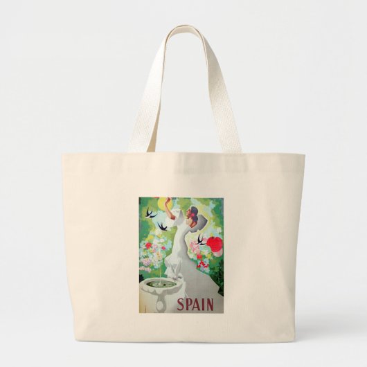 Spanje Vintage Image Grote Tote Bag (Voorkant)