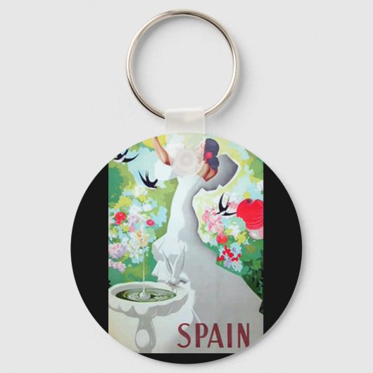 Spanje Vintage Image Sleutelhanger (Voorkant)