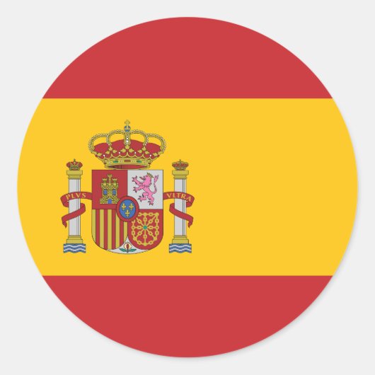 Spanje Vlag Classic Ronde Sticker (Voorkant)
