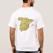 Spanje vlag en kaart T-Shirt (Achterkant)