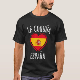Spanje Vlag Hart La Coruña Stad T-shirt