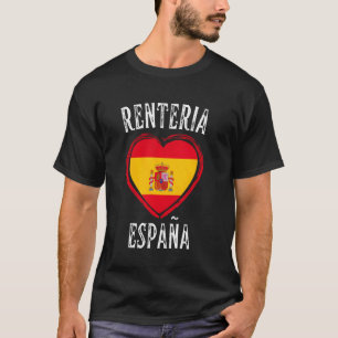 Spanje Vlag Hart Renteria Stad T-shirt