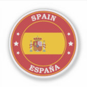 Spanje Vlag Ronde Cirkel Embleem Sticker (Voorkant)