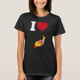 Spanje vlag voor Lanzarote I Love Lanzarote T-shirt