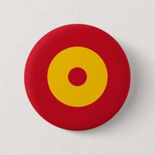 Spanje: vlaggen rond ronde cirkel, symbool arm button 5,7 cm