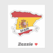 Spanje-vlaggenkaart Sticker (Vel)