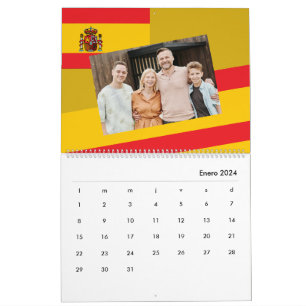 Spanje   Voeg je foto Spaanse vlag kleurrijk Kalender
