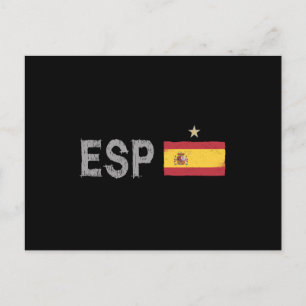 Spanje Voetbal Fan T-shirt Spaanse Vlag Briefkaart