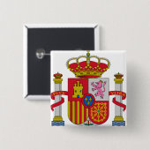 Spanje Wapenmunt Vierkante Button 5,1 Cm (Voorkant /achterkant)