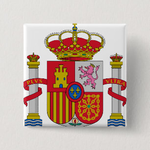 Spanje Wapenmunt Vierkante Button 5,1 Cm
