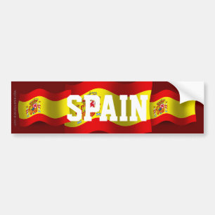 Spanje Waving Flag Bumpersticker