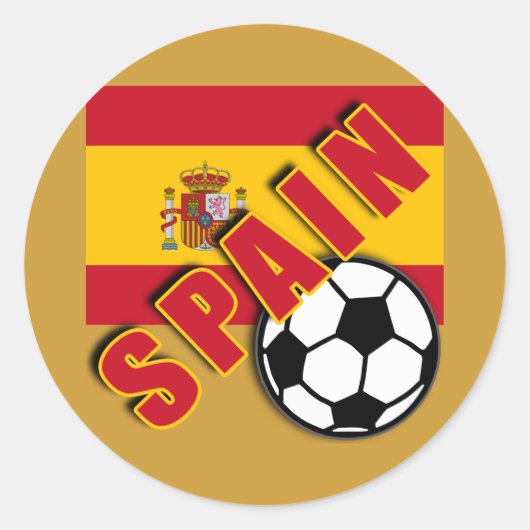 SPANJE World Soccer Fan Tshirts Ronde Sticker (Voorkant)