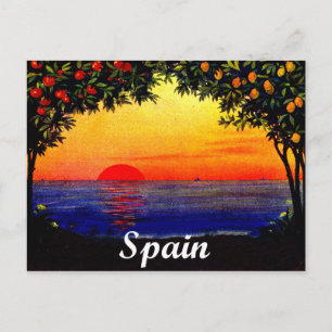 Spanje, zomerse romantische zonsondergang op het s briefkaart