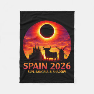 Spanje Zonne Eclipse Chaser 2026 Augustus 12 Zomer Fleece Deken