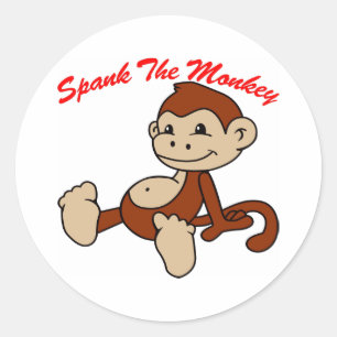 Spank de aap ronde sticker