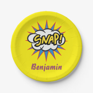 Spannende Comic Book snap geel Papieren Bordje