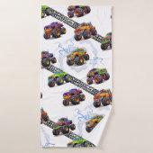 Spannende Kinder Monster Truck Patroon Badhanddoek (Badhanddoek)