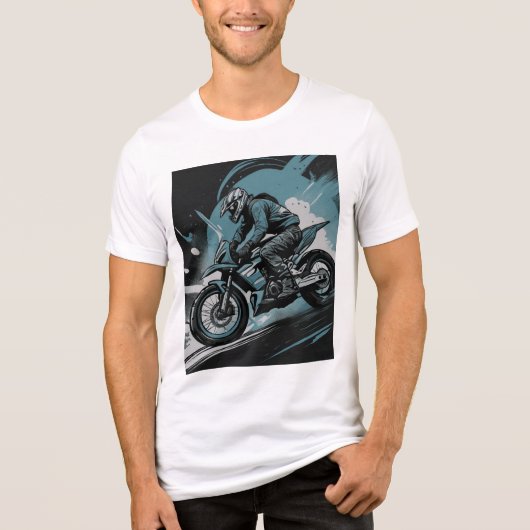 Spannende off-road motorrijder Tri-Blend shirt (Voorkant)