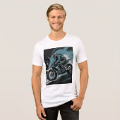 Spannende off-road motorrijder Tri-Blend shirt (Voorkant volledig)