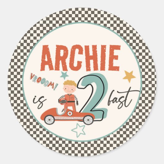 Spannende race auto thema Stickers (Voorkant)