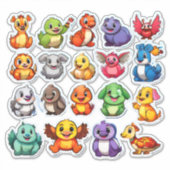 Spannende set van cartoon dierlijke stickers (Voorkant)