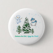 Spannende winter ronde button 5,7 cm (Voorkant)