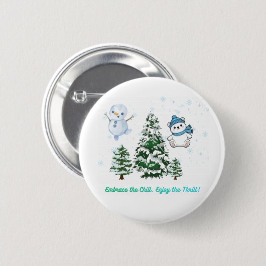 Spannende winter ronde button 5,7 cm (Voorkant /achterkant)